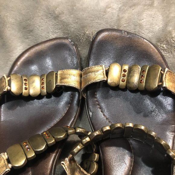 Size 7 Bronzed wedge heels - Picture 2 of 6